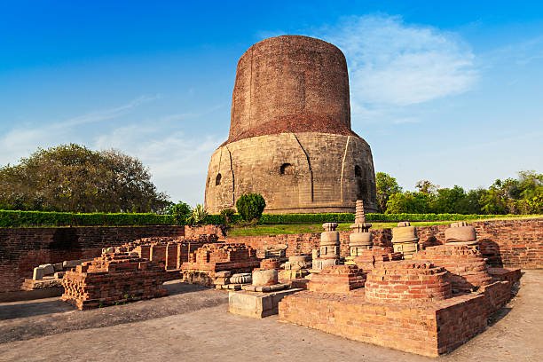 Dhamekh Stupa and ruins in Sarnath, India